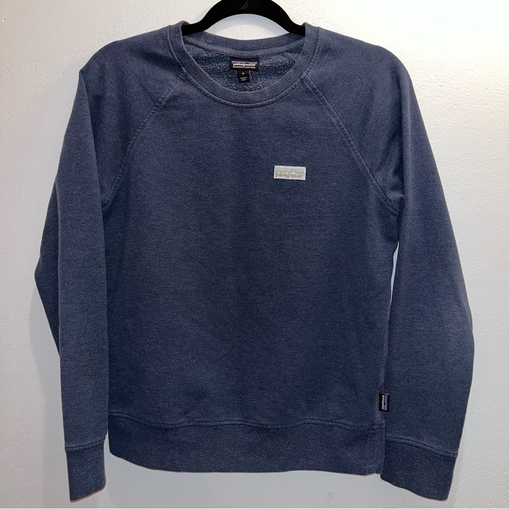 Patagonia Organic Cotton Navy Blue Crewneck Pullover Sweatshirt Size Small